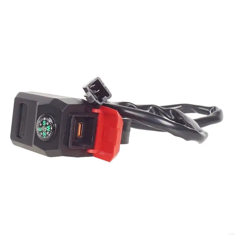 D5BE Double Port 5V3A Waterproof Motorcycle USB Chargers with Built In Direction Motorcycle Charging Adapter Simple Installation