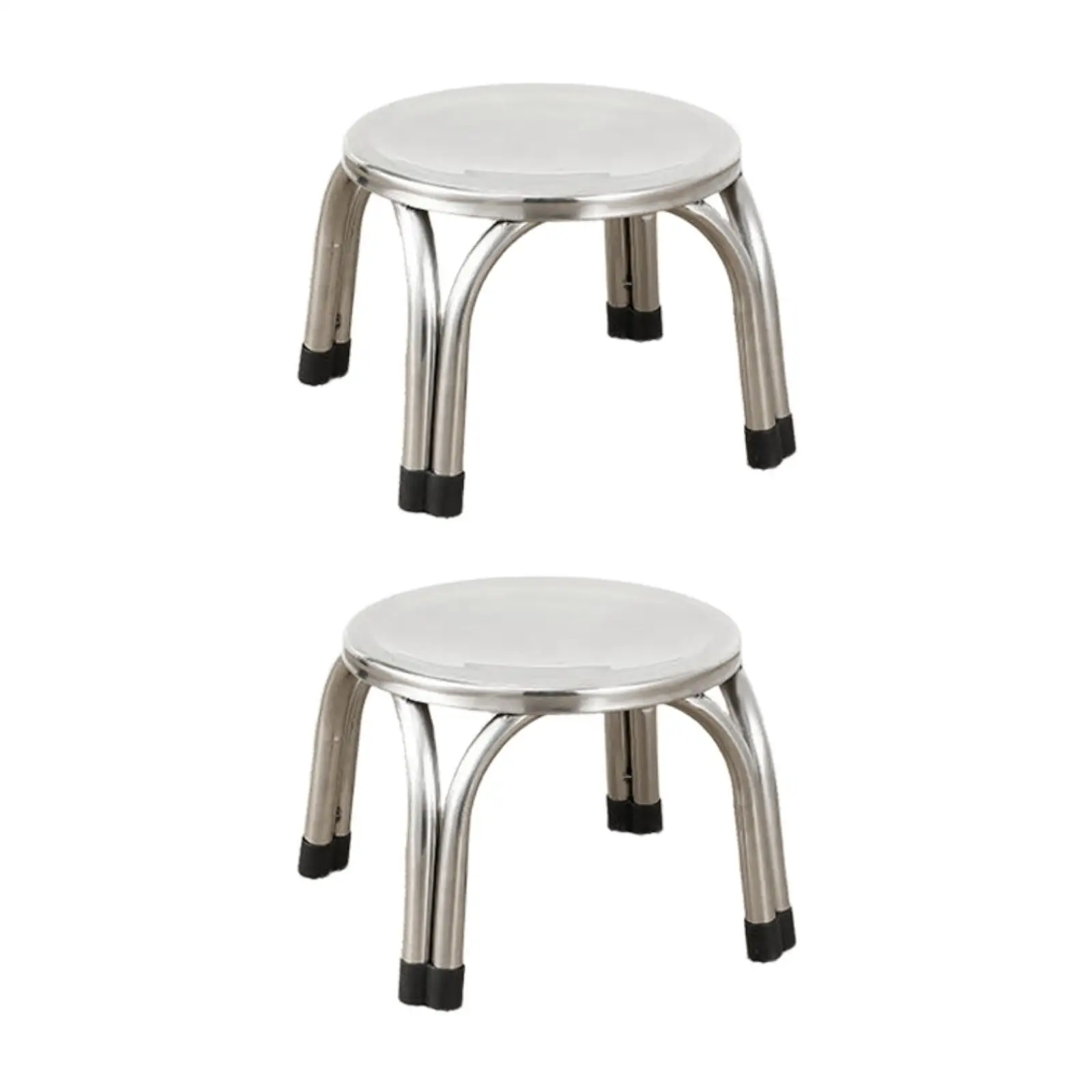 2 Pieces Small Round Low Stools Footstools for Apartment Drawing Room Hotel