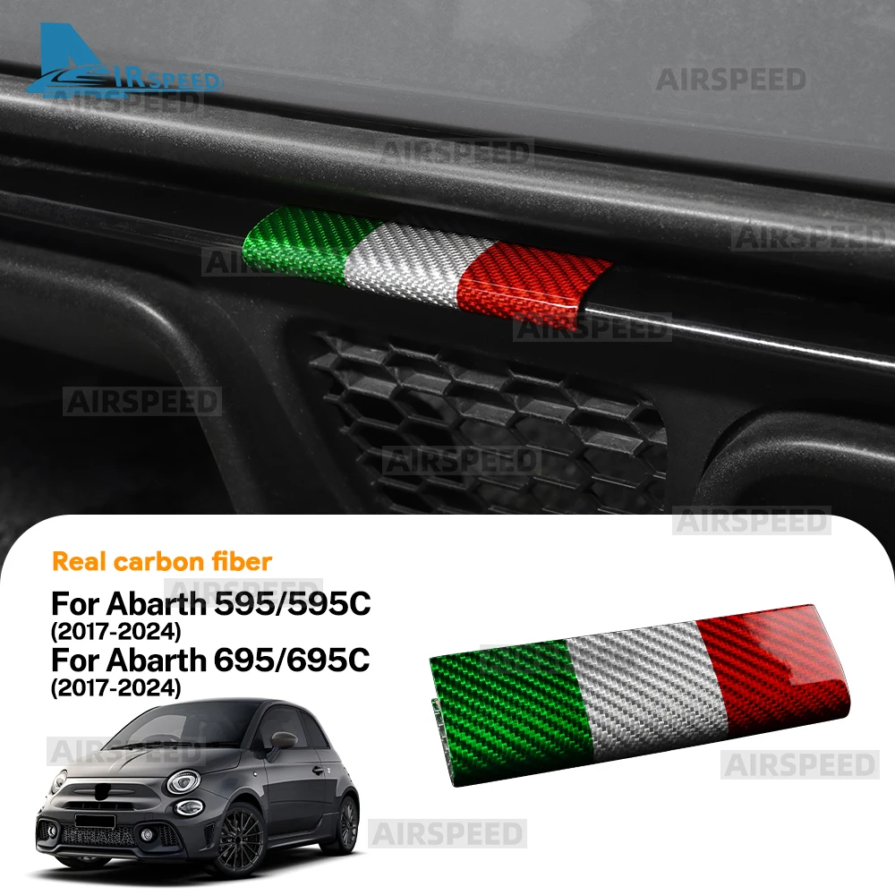 

For Abarth 595 695 595C 695C 2017-2024 Real Dry Hard Italian Color Carbon Fiber Car Rear Bumper Lip Sticker Interior Accessories