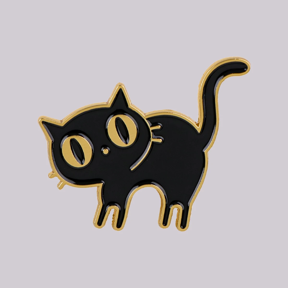 Cute Black Cat Enam…