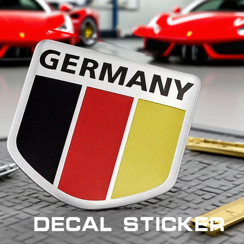 

3D Aluminium Auto Car Emblem Germany German Flag Logo Grille Badge Decal Sticker
