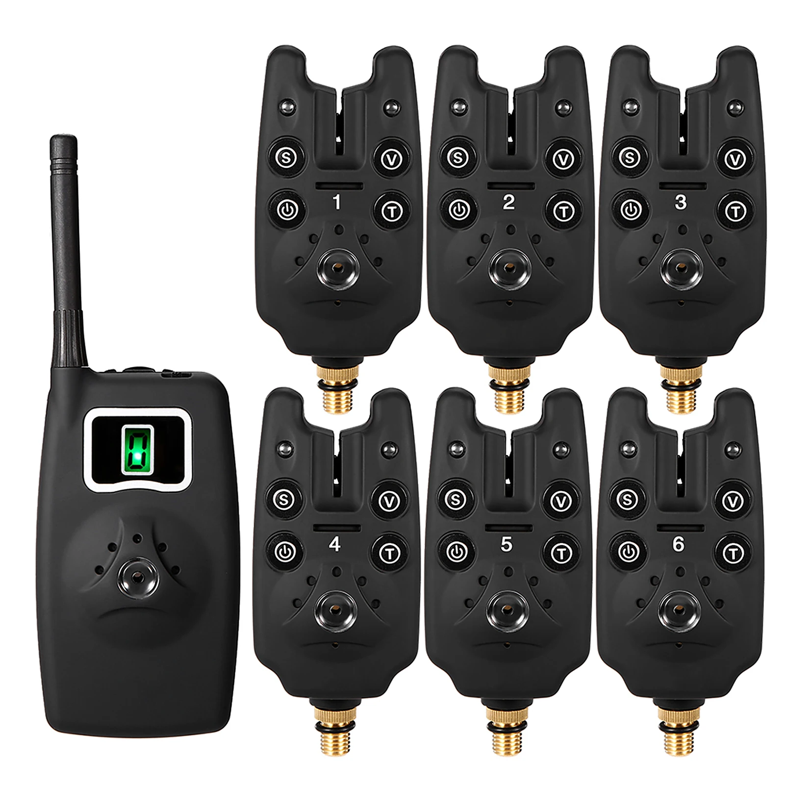 Lixada Wireless Fishing Bite Alarms Set Digital Fishing Alarm Kit LED Alarm Indicator Alert Bell Receiver Fishing Tackle bag
