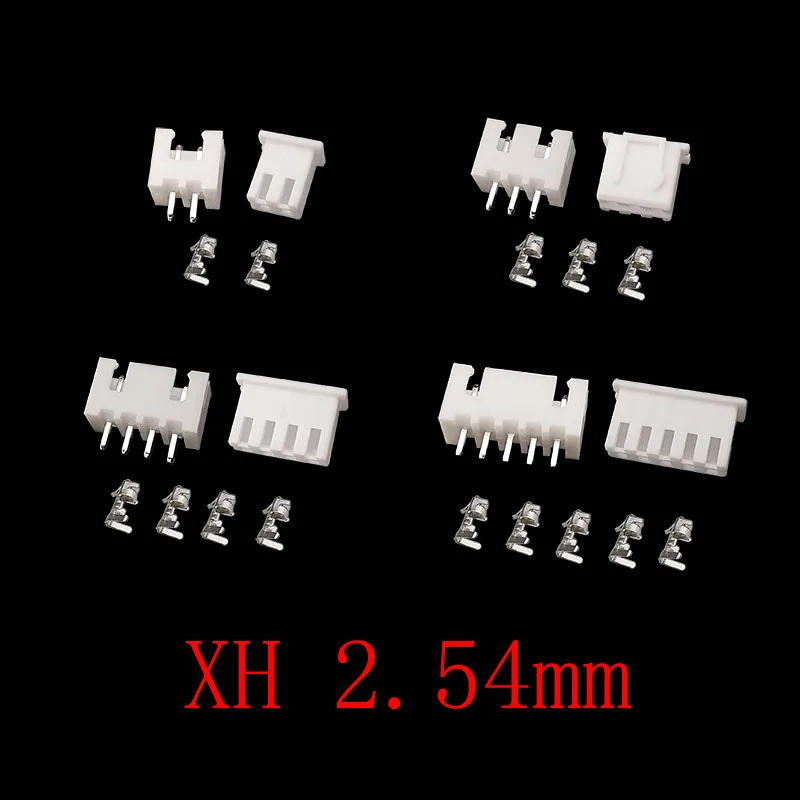 

50Sets JST XH 2.54mm Pitch 2/3/4/5 Pin Male Plug Female Socket Housing Terminal Kit Pin Header JST Connector XH2.54 DIY Kits