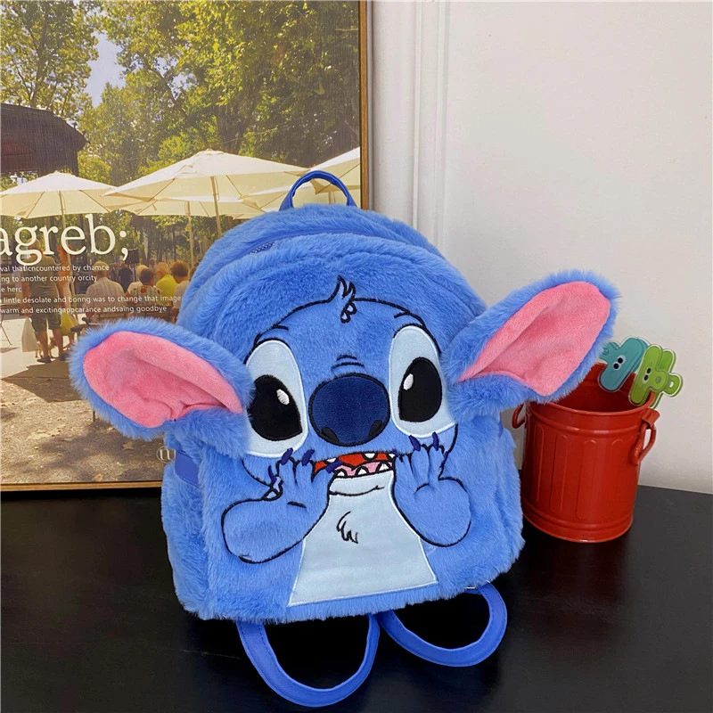 Mochila Kawaii de felpa suave de Lilo Stitch para niños, bolsa escolar de alta calidad con dibujos animados en 3D, Mini Y2K, nueva