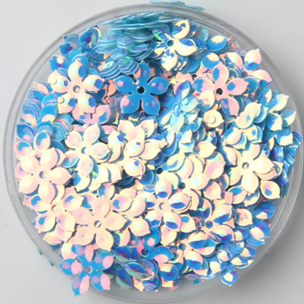 230pcs/10g Mixed Color 10mm Flower Shape PVC Loose Sequins Glitter Paillettes For Nail Art Manicure Sequin Sewing Decor Confetti