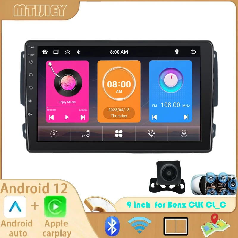 9 inch Carplay Car Radio Multimedia player for Benz W209 W203 W168 W463  CLK CL-C GPs Stero 2din