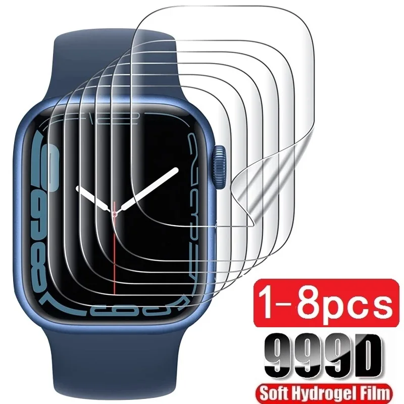 Beschermfolie voor Apple Watch 8 7 SE 6 5 4 Screenprotector (geen glas) voor Apple Watch 45 mm 41 mm 44 mm 40 mm 42 mm 38 mm Filmfolie