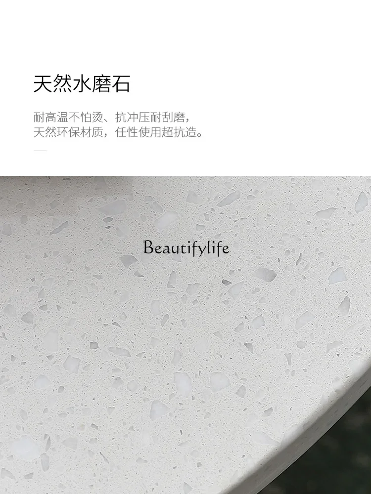 88.Nordic terrao coffee table solid wood wabi sabi wind log minimalist designer round coffee table combination