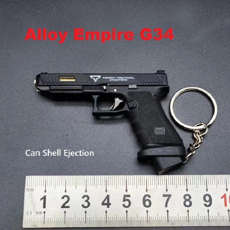 92F Glock G17 Desert Eagle Toy Gun Pistol  Keychain Metal Miniature Model Weapon Adult Kids Shell Ejection Alloy Empire