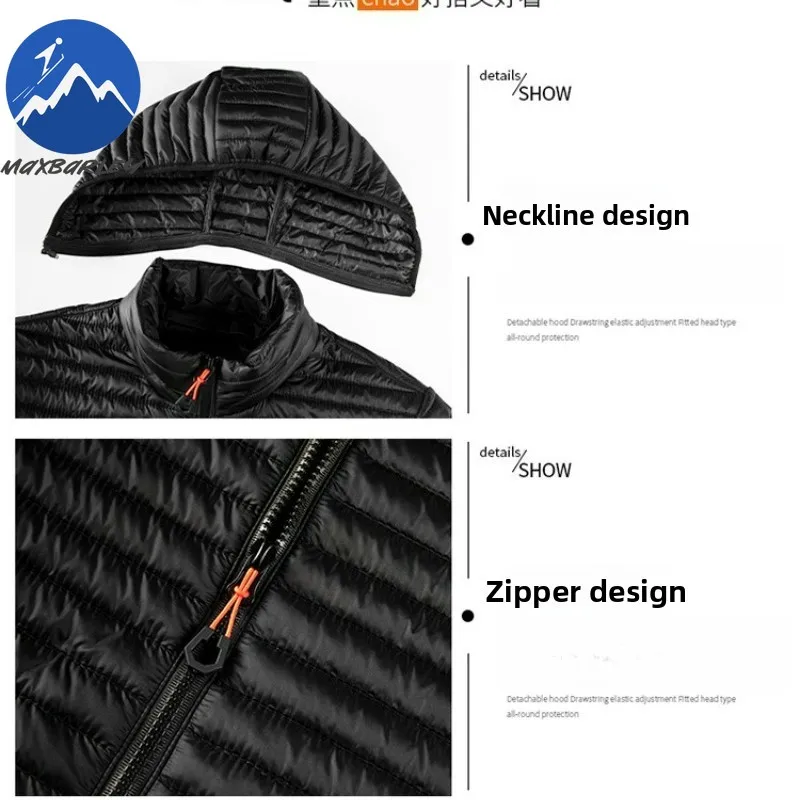 Winter Quilted Jackets Lightweight Outdoor Adventure Cold Resistant Padded Coat Thick Warm Skiing Windproof Men Hooded Parkas