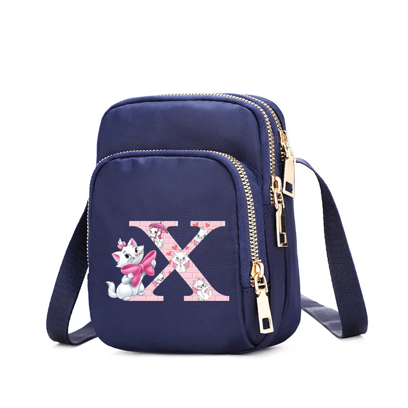 The Aristocats Marie Cat A-Z 26 English Letters Disney Canvas Women One Shoulder Bag Crossbody Bag Female Student Women Handbag