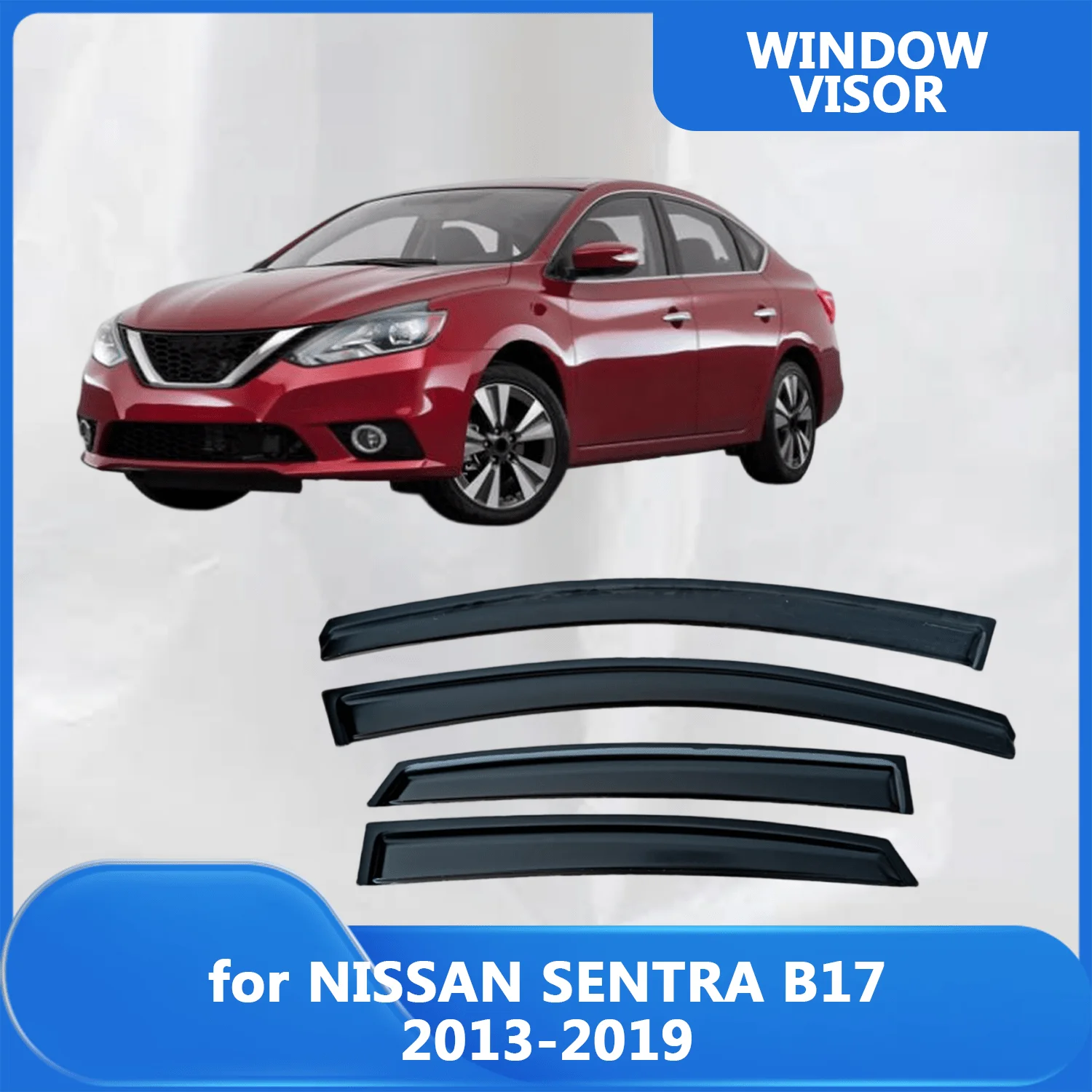 

Window Visor for NISSAN SENTRA B17 2013 2014 2015 2016 2017 2018 2019 Wind Deflectors Rain Guards Door Visor Vent Shades Sun