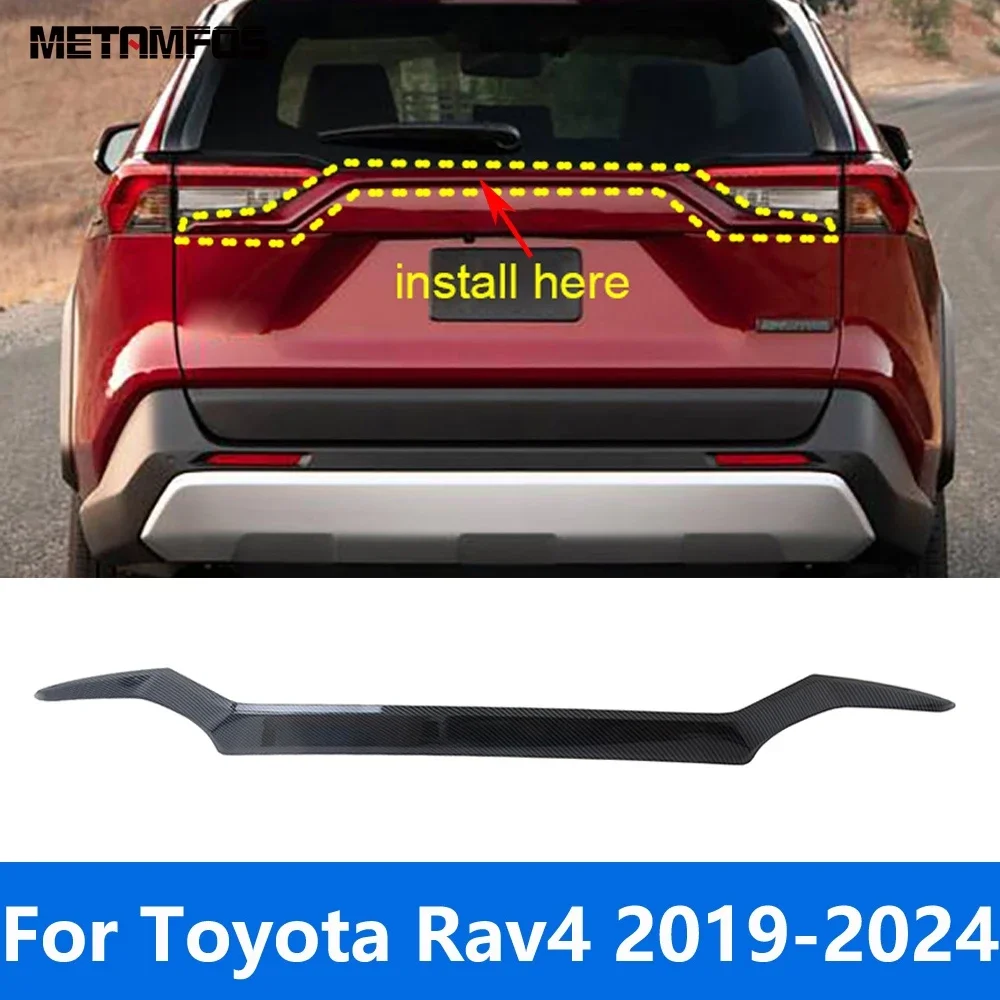 Exterior Accessories For Toyota Rav4 Rav 4 2019-2022 2023 2024 Carbon Fiber Rear Upper Trunk Lid Tailgate Door Boot Cover Trim