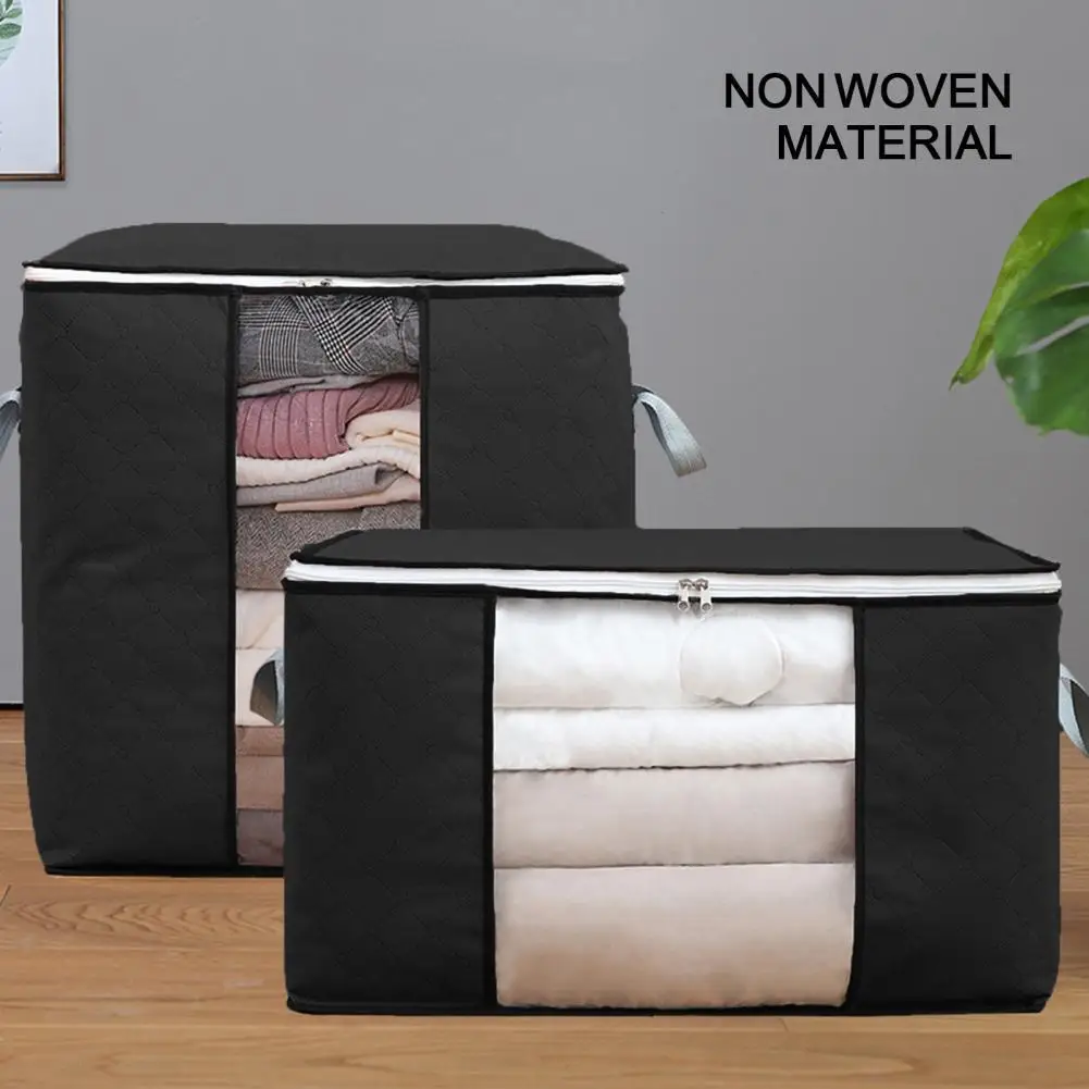 Clothes Organizer Foldable Comforter Quilt Storage Bag Non-woven Fabric Blanket Clothing Storage Box bolsas de almacenamiento