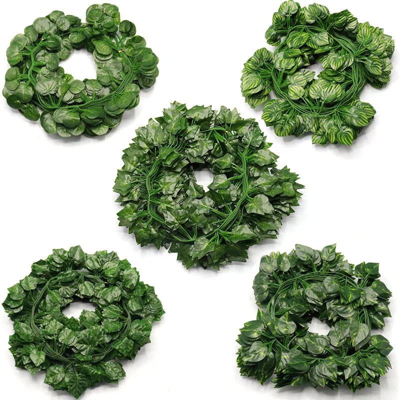 Artificial Ivy Greenery Leaves Fake Vine Plants LeafDIY Home Green Decoration Wedding Party Wreath Wall Hanging Foliage Supplies