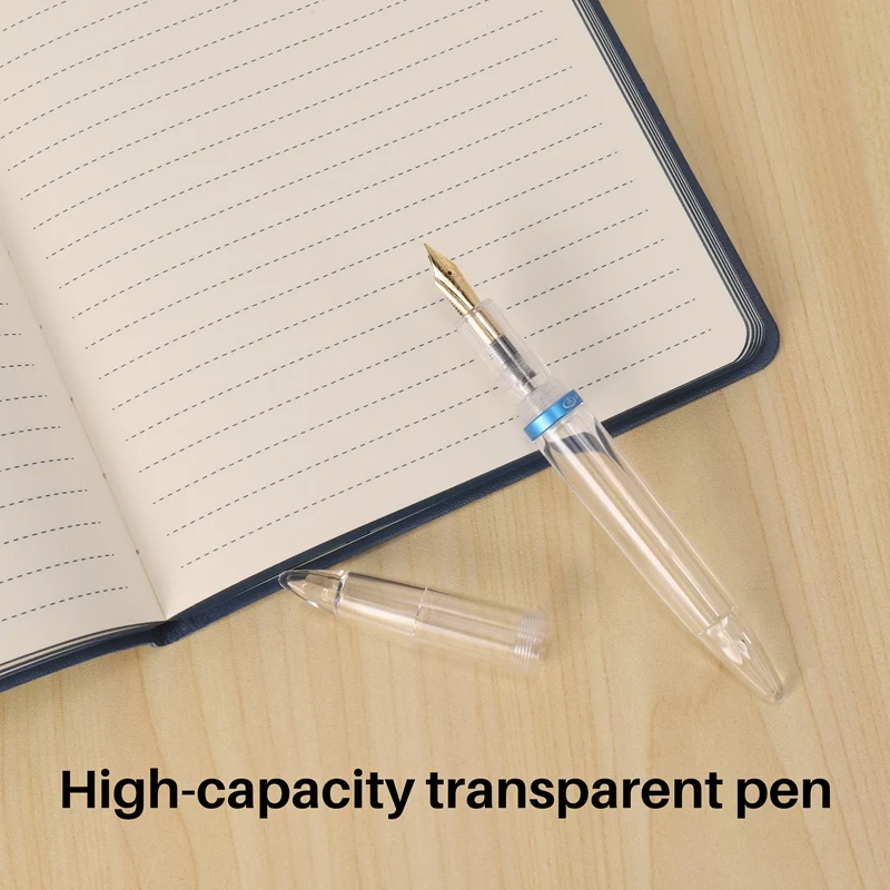 Nib Fountain Pen com Conta-gotas, Alta Capacidade, Canetas Transparentes, Escritório Material Escolar para Estudante, Escrita Presentes, Papelaria, 0,5mm