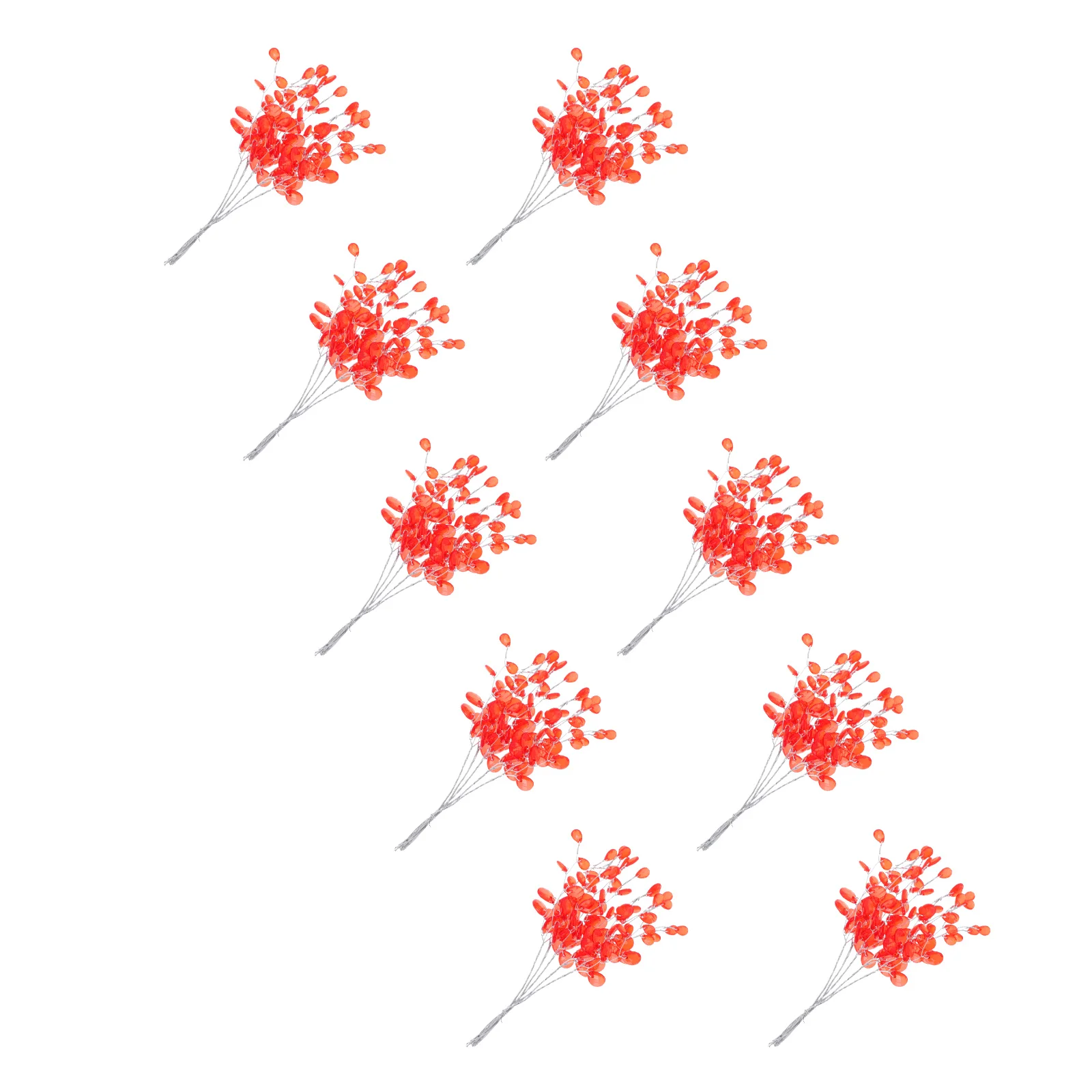 

50pcs Christmas Tree Cuttings Red Plastic Acrylic Water Drop Decor Simulated Branch Xmas Party nament DIY Craft Home Decor