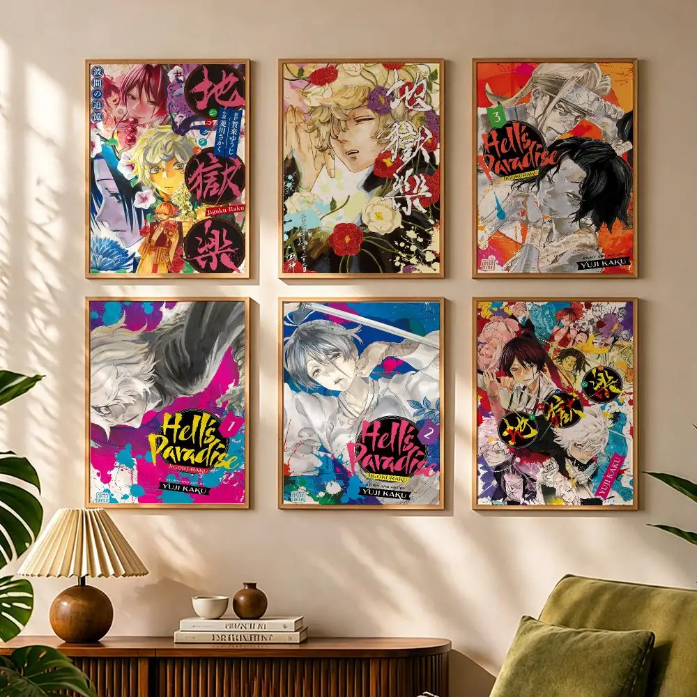 Anime H-Hell's Paradise Painting Calligraphy Canvas HD Poster Waterproof Fade Resistant Wall Art Print for Home Decor