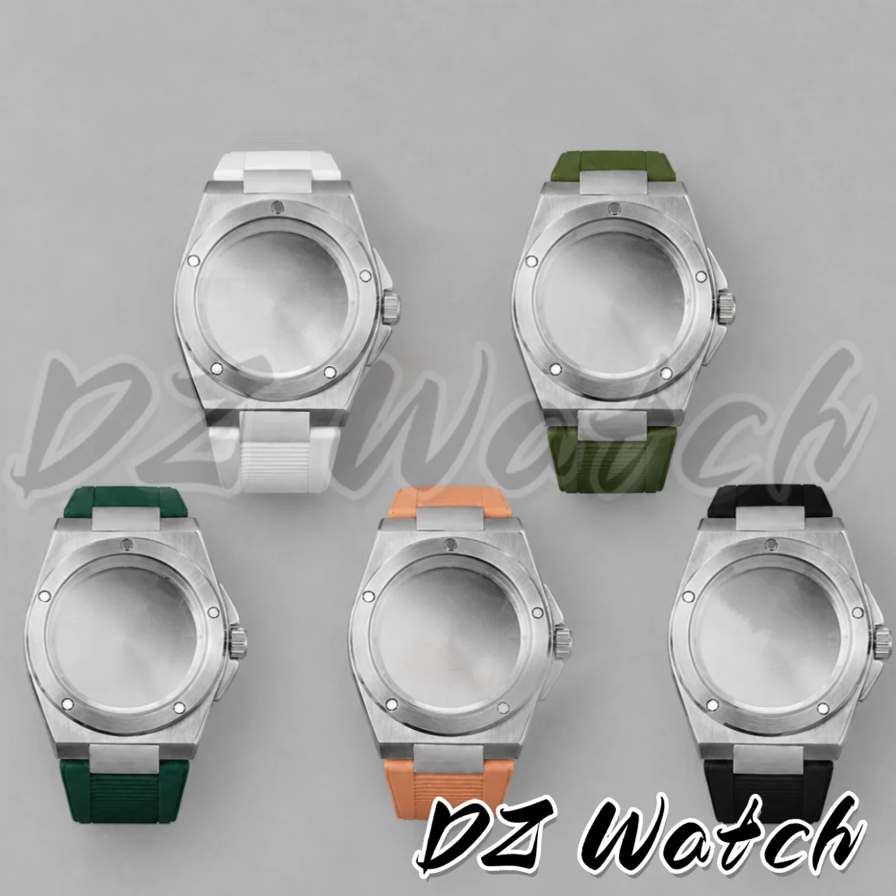 Rubber Bracelet 40mm Sapphire Glass 10ATM Diver Watch Case For Men's Ingenieur NH35 NH36 NH34 PT5000 Movement Watch Case Parts