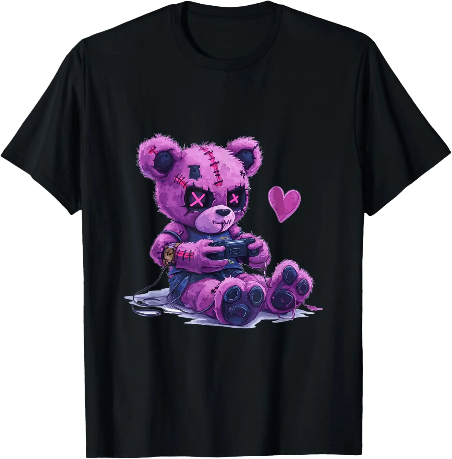 Goth Pastel Cute Creepy Kawaii Gamer Teddy Bear Gaming T-Shirt