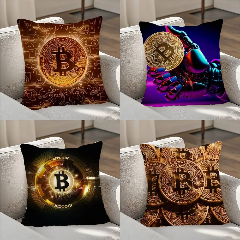 

B-Bitcoin Btc Pillow Case Luxury Double-sided For Car Pillows 45x45 Cushions Cover Home and Decoration Sofa Pillowcase 50x50