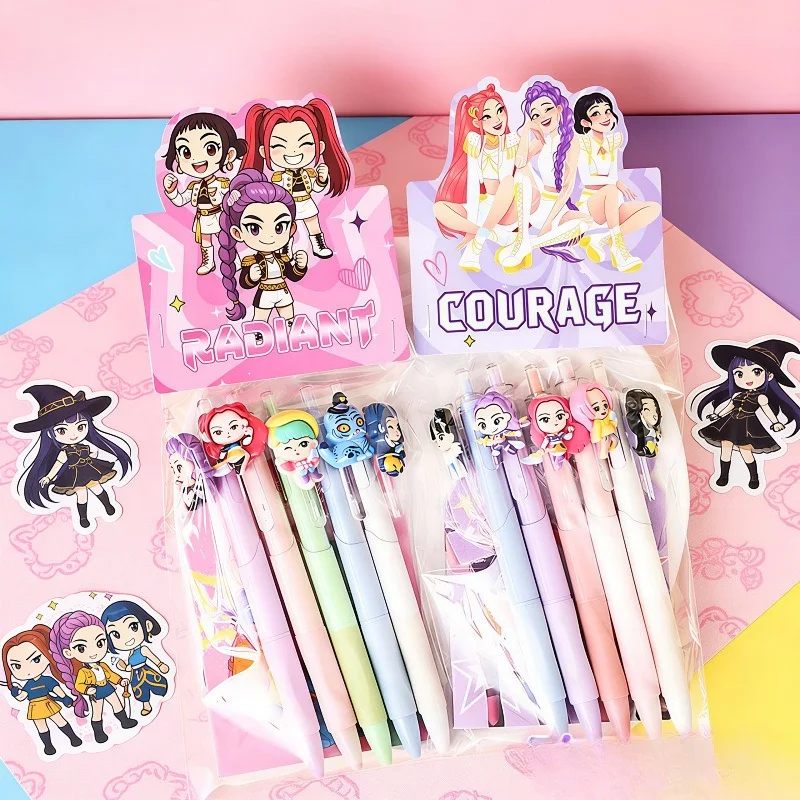 

Kpop Demon Hunters Creative Stationery Set ballpoint pen Special shaped Notebook Practical School Supplies Student Reward Gift