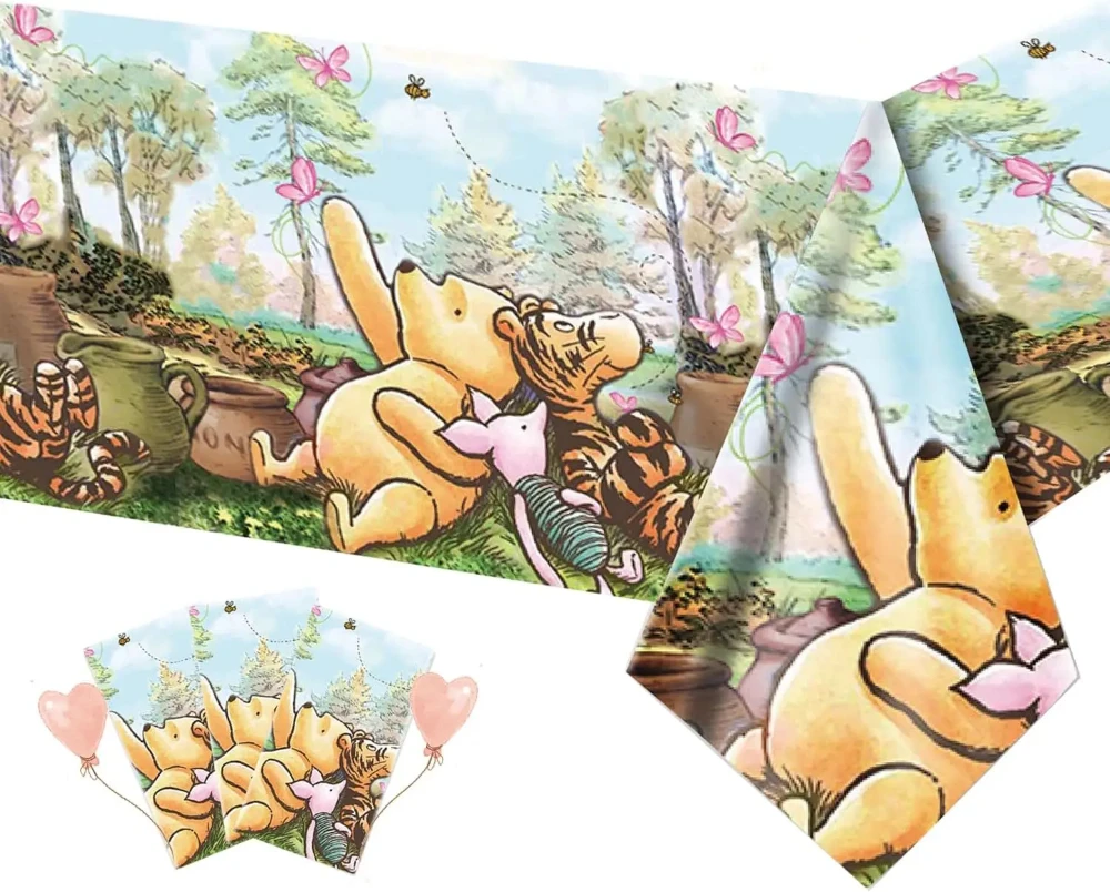 Winnie Puuh Geburtstagsdekoration Puuh-Bär Teller Tischdecken Servietten Banner Becher Kindergeburtstag Geschenke Babyparty