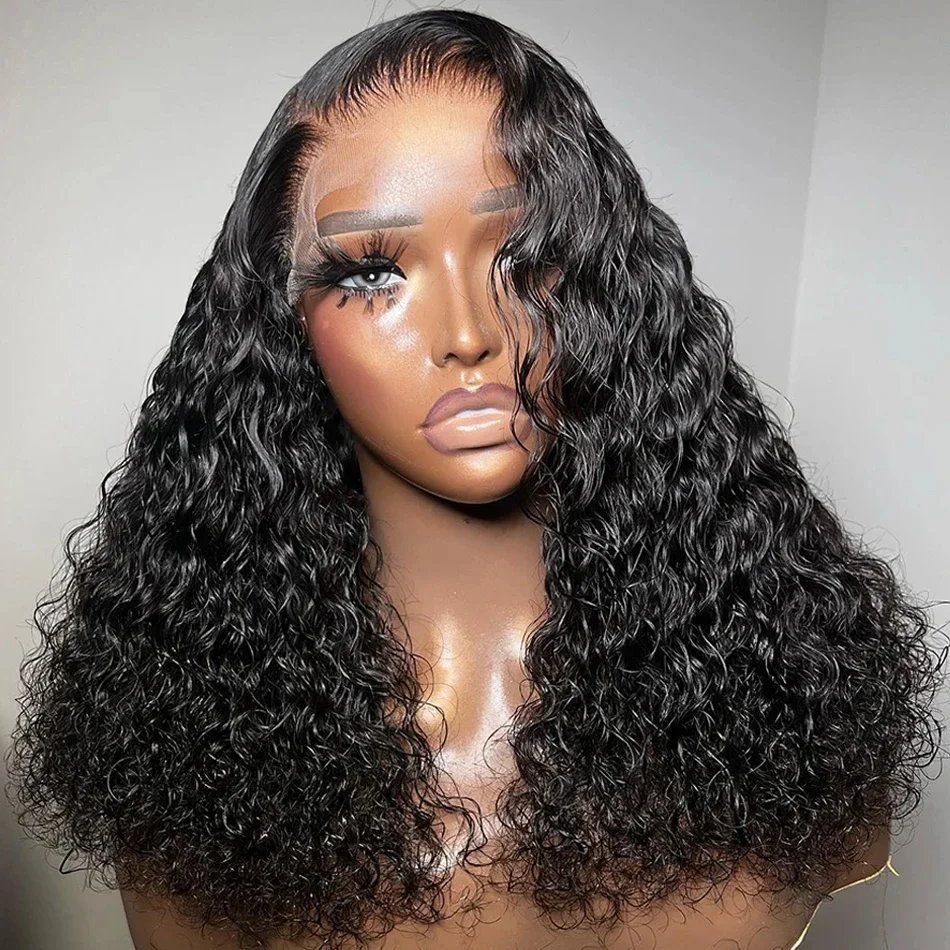 Curly Short Bob WigHD 13X6 Lace Frontal Human Hair Wigs Deep Water Wave 13X4 Lace Front Wig 100% Human Hair For Women