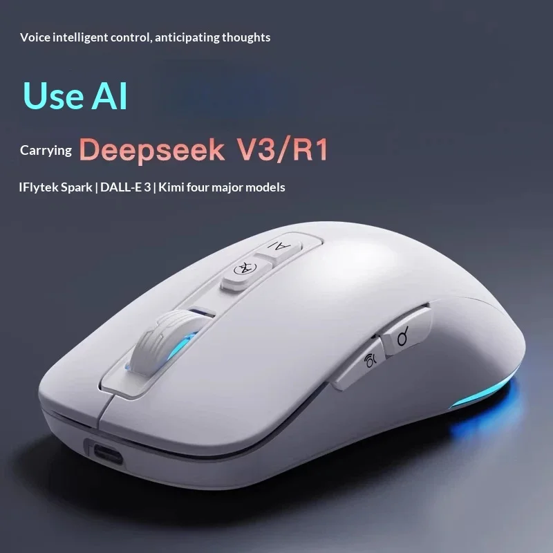 

Беспроводная Bluetooth-мышь Smart Deepseek V3 R1 с голосовым управлением AI, перезаряжаемая, бесшумная, для AI-написания, создания презентаций, перевода и набора текста