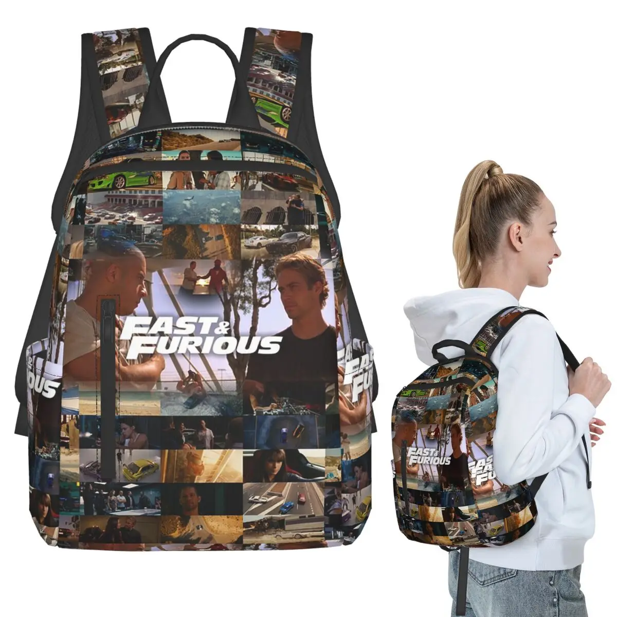Fast And Furious Is History Of Legend Paul Walker Vin Diesel Backpack BookBag Children School Bag Laptop Shoulder Bags Boy Girl