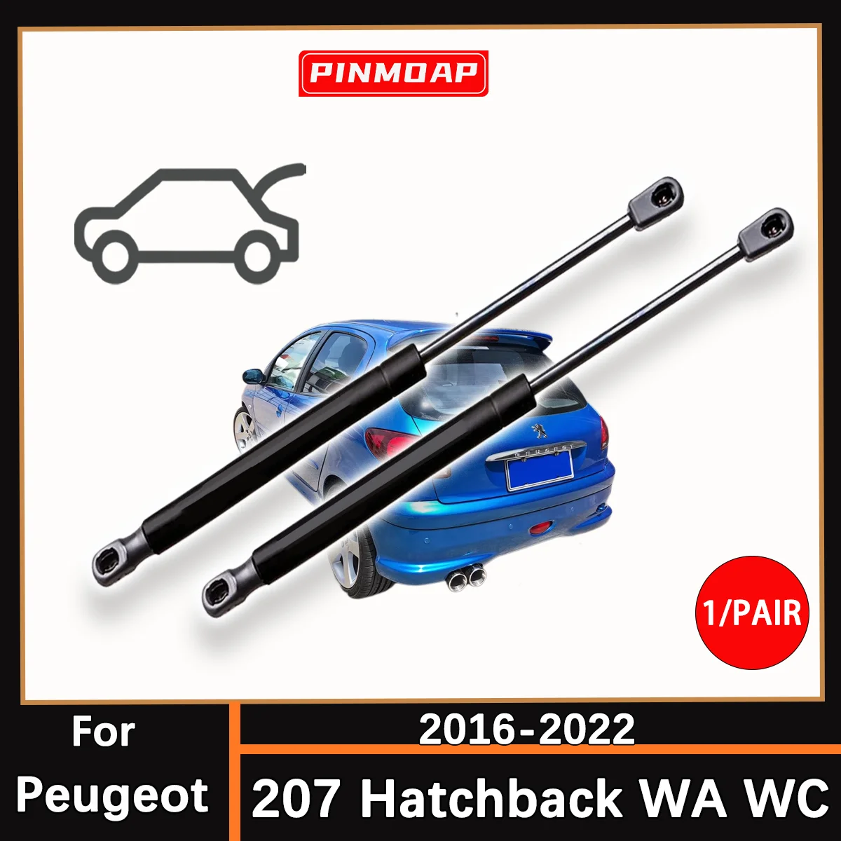 

Trunk Gas Struts Spring Bar For Peugeot 207 Hatchback WA WC 2006-2013 OE 8731L7 9659789480 Rear Shock Strut Bar Pressure Rod