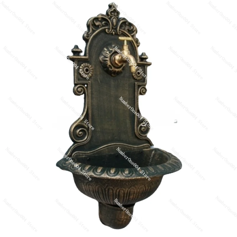 Farm House Home Garden Decor Heavy Metal Wash Stand Handmade Wall Decor Wash Basin Antique Gold Cast Iron Wall Mounted Hand Sink