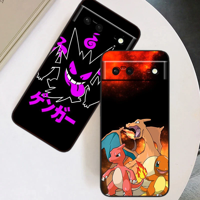 Cool P-Pokemon P-Pikachu For Google Pixel 9 8 7A 7 6A 6 5A 5 4 4A XL 5G Black Silicon Shockproof Shell Soft Phone Case