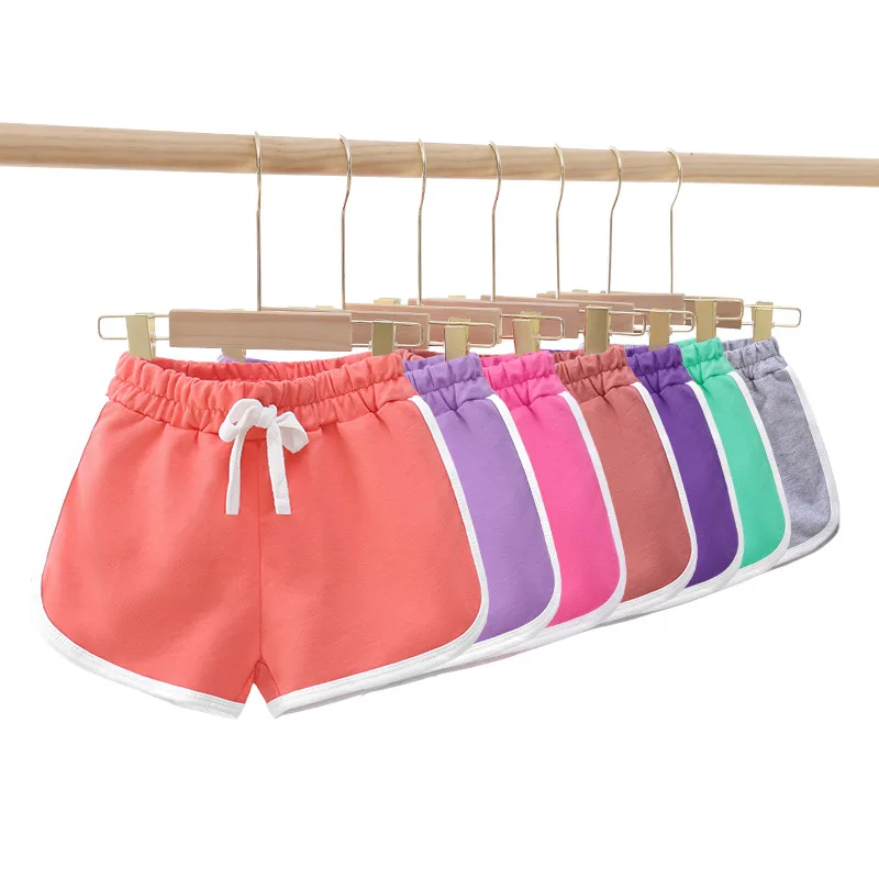 80-140 Cotton Casual sweatpants Summer Girls Boys Shorts Boys Swimming Trunks Candy Color Children's Shorts Kids Beach Clothing