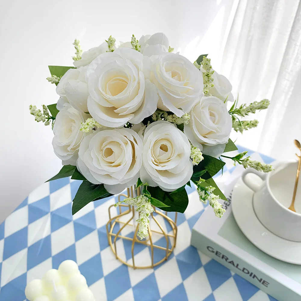 Künstliche Pfingstrose, rosa Rosen, Blumenstrauß, Seidenblumen für Hochzeit, Schreibtisch, Zimmer, Party, Blumenstrauß, gefälschte Blumenarrangements, Heimdekoration – Detail 6