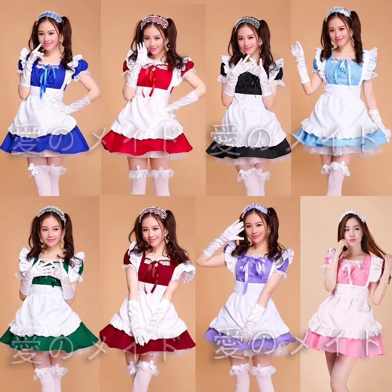 

8 Colors Style Lolita Dress Cafe Maid Cosplay Costume Halloween Carnival Funny Performance Costume Headdress