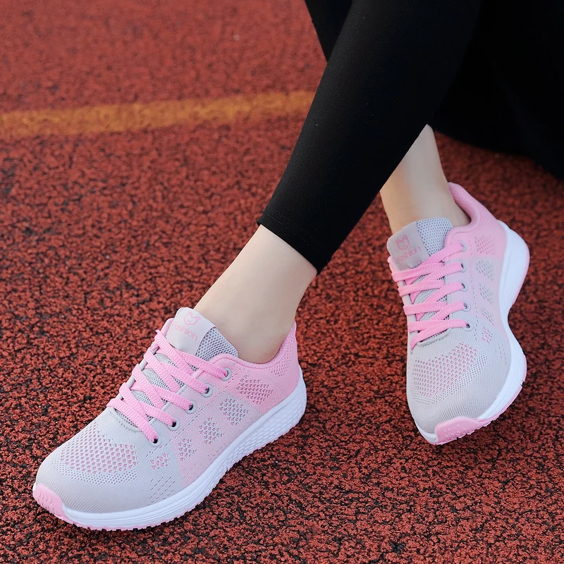 2024 Breathable Women Running Shoes Lightweight Non-slip Female Sports Shoes Outdoor Soft Women\'s Sneakers Lace Up Fashion Tenis