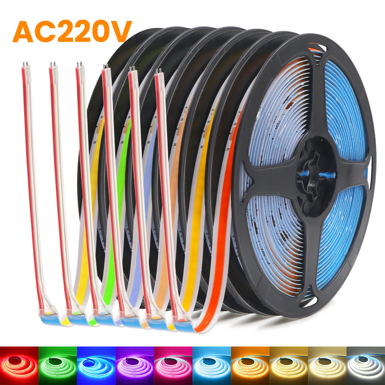 230V COB Strip LED Tape Light 5M 10M 20M 50M 220V 240V Self-Adhesive 240LEDs/M IP20 No Need Driver Ribbon Lamp 3000K 4000K 6000K