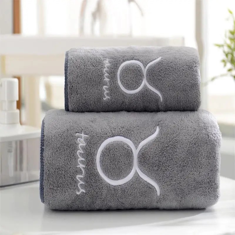 35*75/70*140 Large Soft Constellation Bath Towel Soft Absorbent Embroidered Bathroom Bathing Sheets Bath Towels Set Home