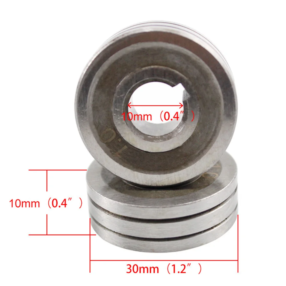 2PCS V-Groove Wire Feed Drive Roller For MIG Welder, Steel Replacement Parts 0.6-0.8mm & 0.8-1.0mm, 30mm OD