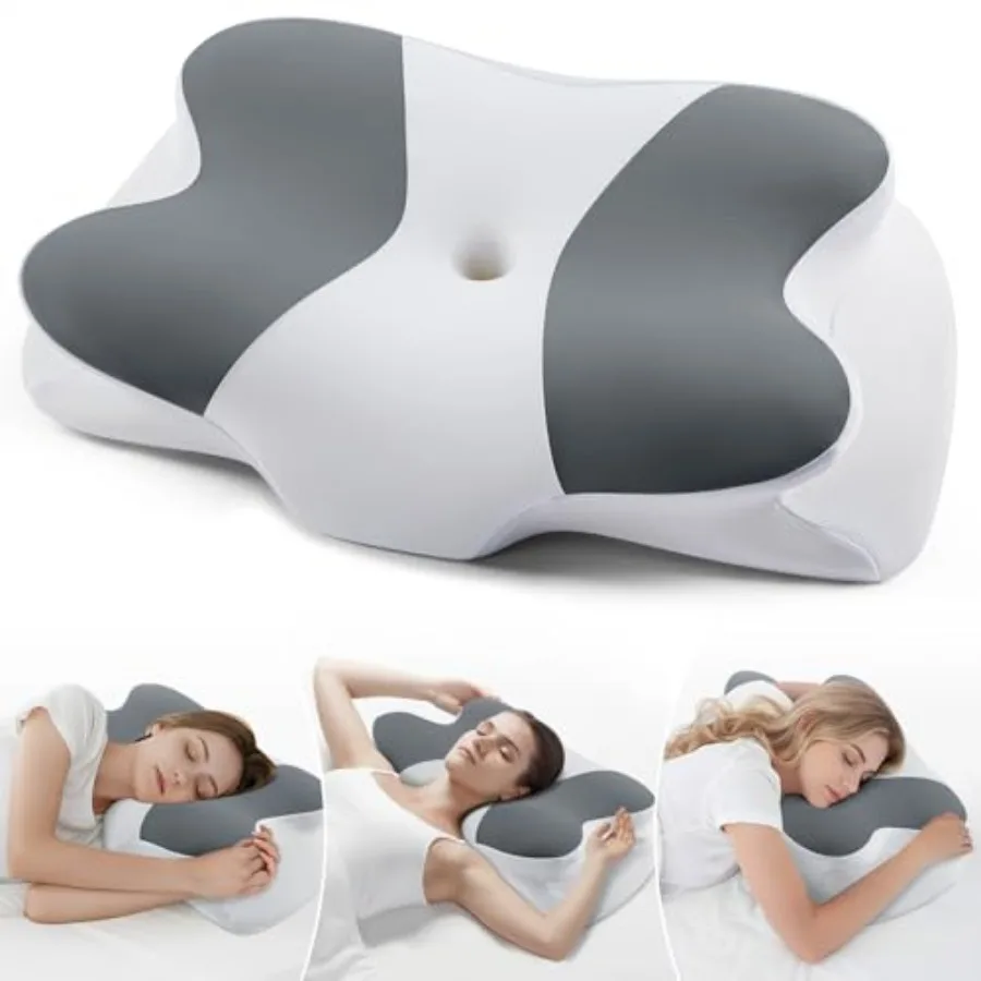 

Cervical Neck Pillow- Ergonomic Pillows for Pain Relief Contour Memory Foam Pillow for Side/Back/Stomach Sleepers CertiPUR-US C