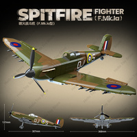 WW2 Britain Spitfire Blocks Military Fighter Building Blocks Classic Battle Plane Air Weapons Model Bricks Boy For Toy Kids Gift