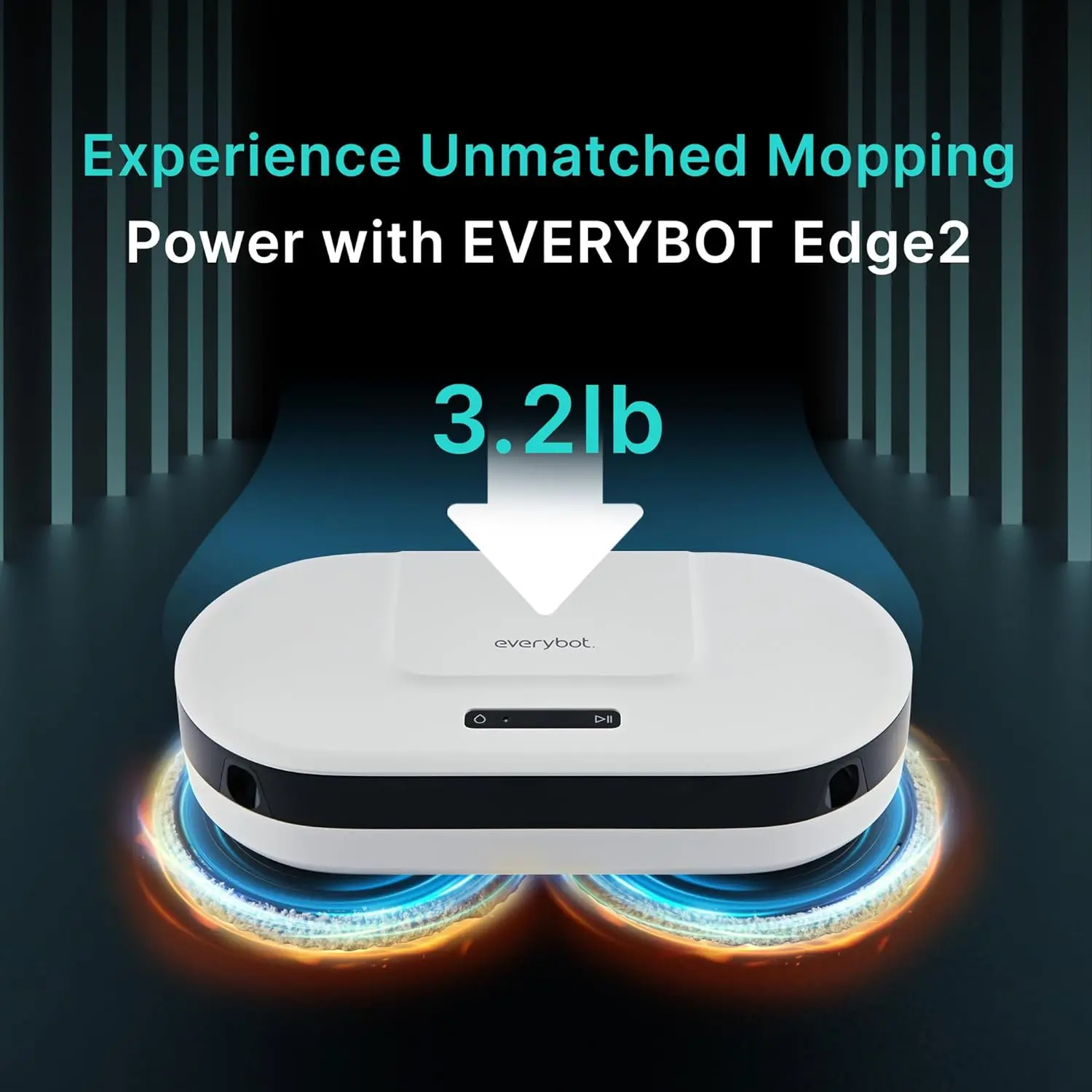 Robot Mop - Whisper Quiet Smart Mopping Robot Cleaner Only | 1.5 Times Faster Dynamic Dual Spin Wet Mop