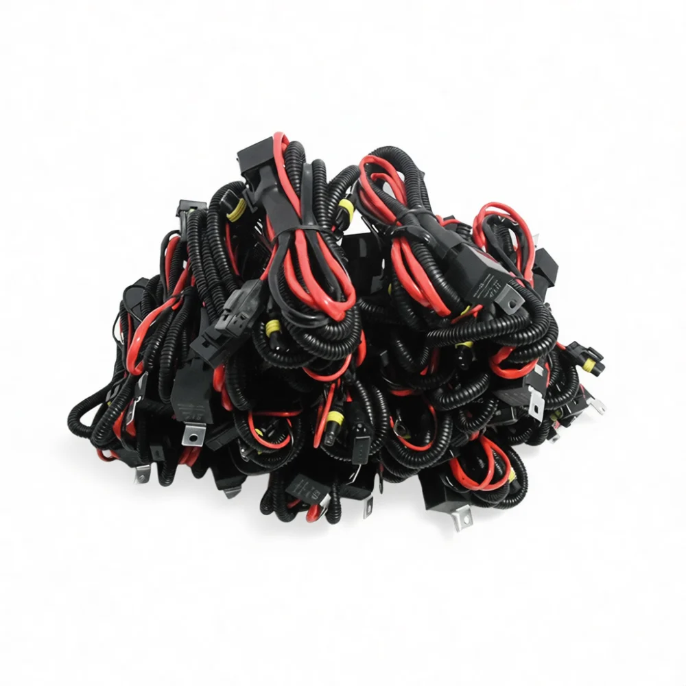Automotive H7 LED Headlight Relay Wiring Harness Kit Power Stabilizer Connector For Vehicle Lamp Efficiency Improvement