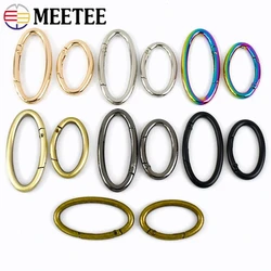 5Pcs anelli ovali in metallo fibbie per borsa cinturino cintura fettuccia ganci a scatto cancello a molla chiusura a grilletto accessori per borse in pelle fai da te