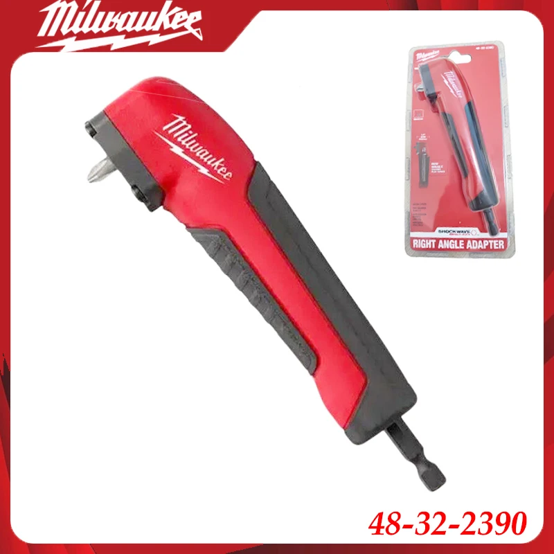 Milwaukee 48-32-2390 Right Angle Adapter, Red/Black Compact Design, 90-Degree Bit Holder for Drilling in Tight Spaces