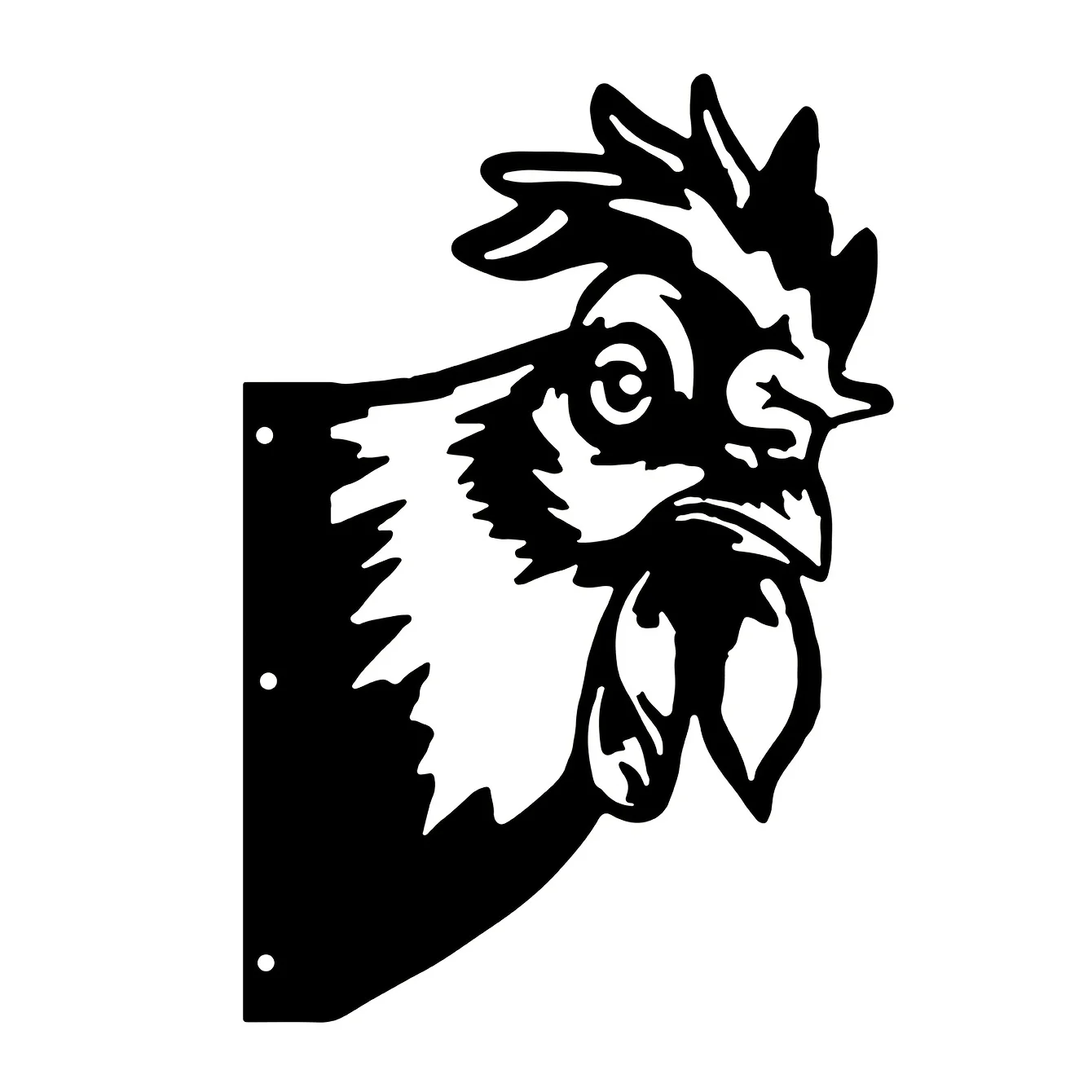 1pc, Farm Peeping Chicken Animal Head Shape Iron Silhouette, Outdoor Garden Fence Cattle And Animal Breeding Farm Indoor And Out