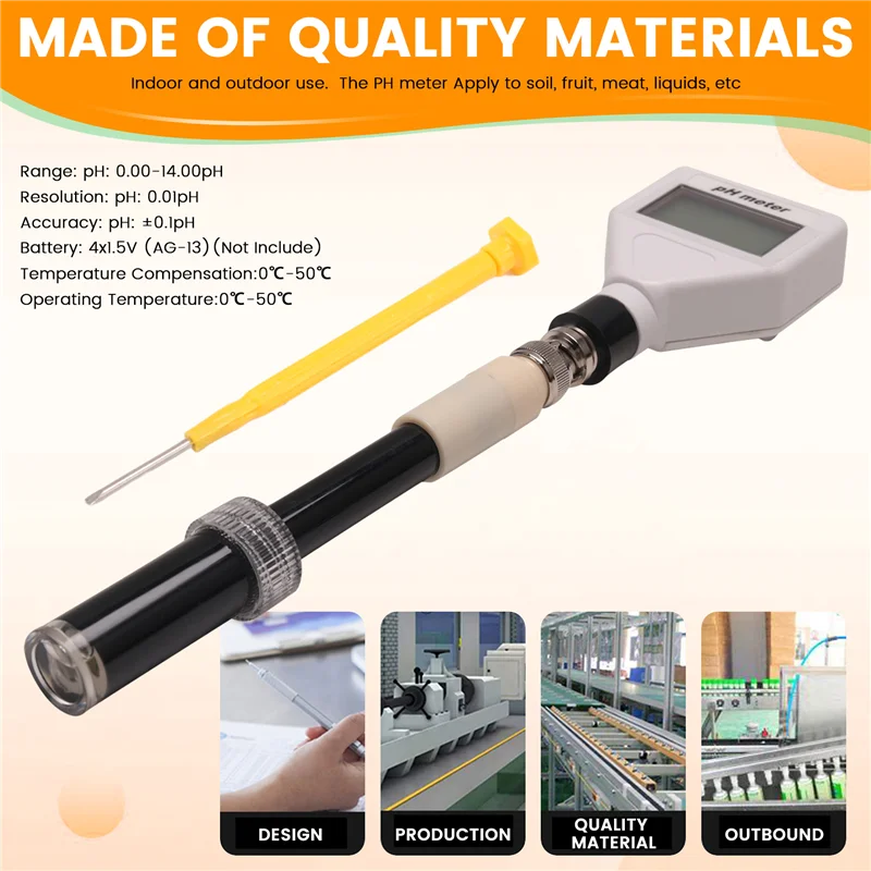PH-98211 디지털 다목적 PH 측정기 산도 측정기 PH 테스터 흰색 백라이트가있는 토양 측정기 테스터-A21R
