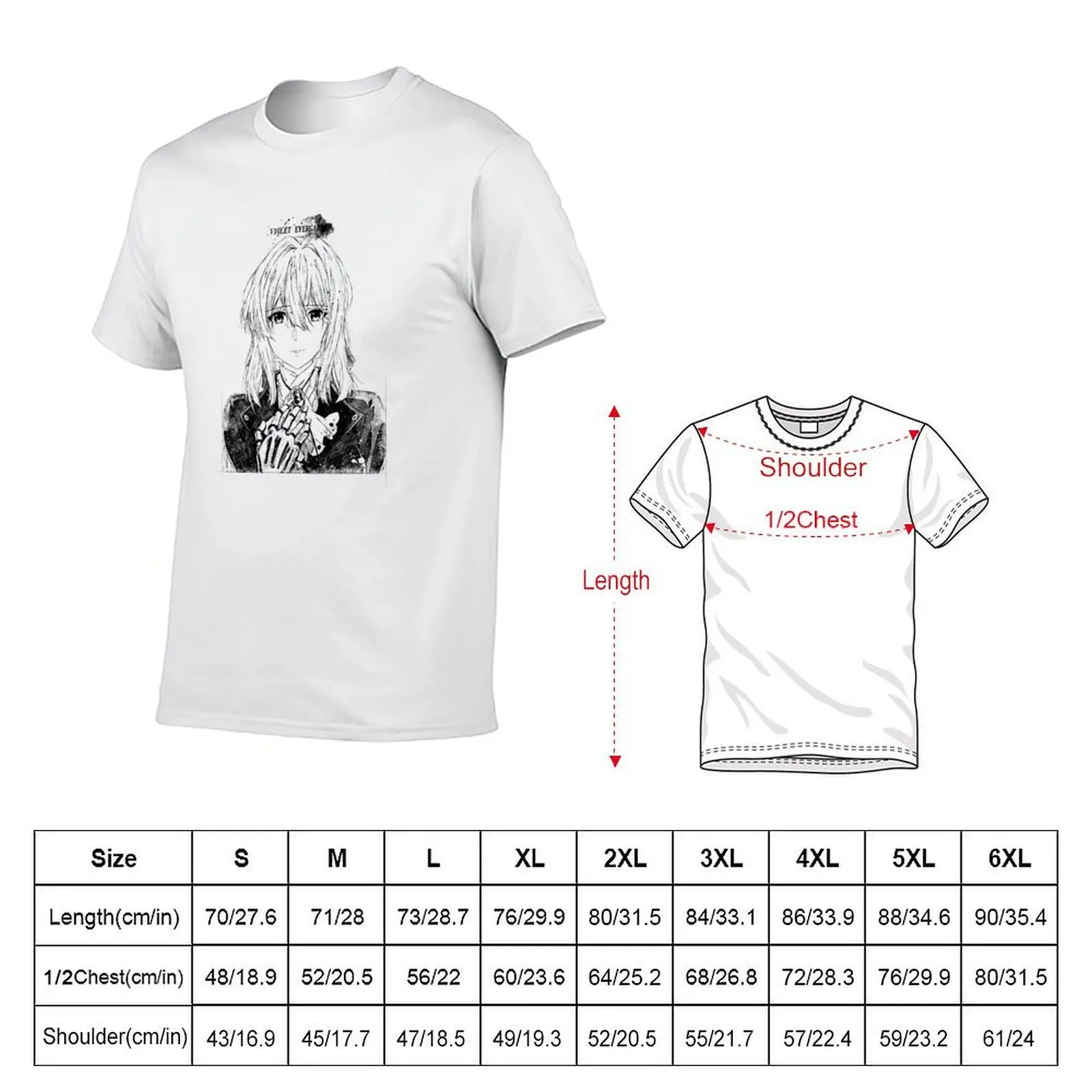 Violet evergarden pencil T-Shirt t shirts for man slim fit man t shirts cotton T-Shirt
