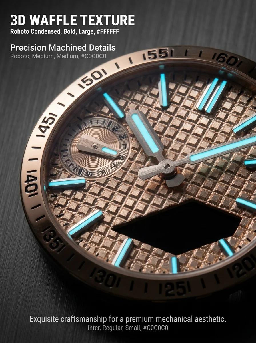 Premium Waffle texture Watch Mod For CASIO GA2100 GA 2110 Watch Dial BGW9 C1 Lume Metal hands 3in1 Offshore Mod kit view 6